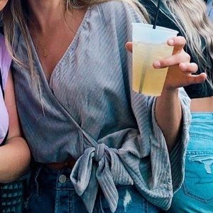 Velvet Cropped Crossover Top